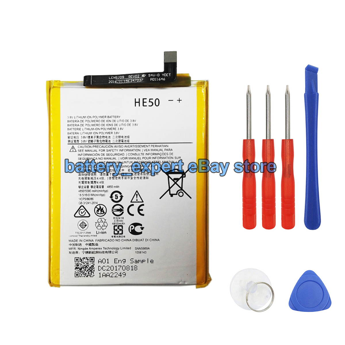 New 4850mAh 3.8V HE50 Replacement Battery Fits for MOTO E4 PLUS