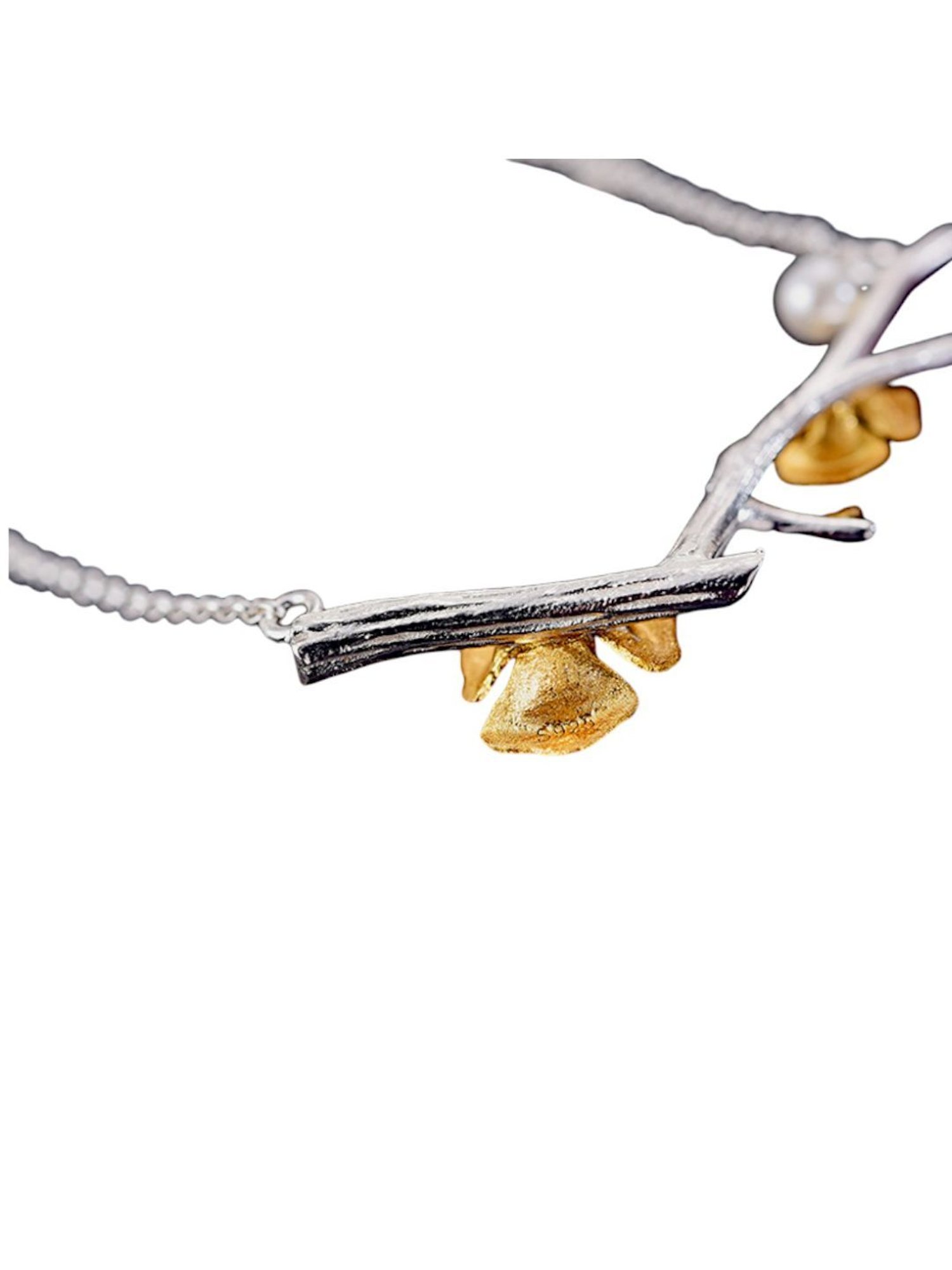 Rihi by P.C. Chandra Jewellers 92.5 Sterling Silver Silver Flower Branch Necklace for Women & Girls
