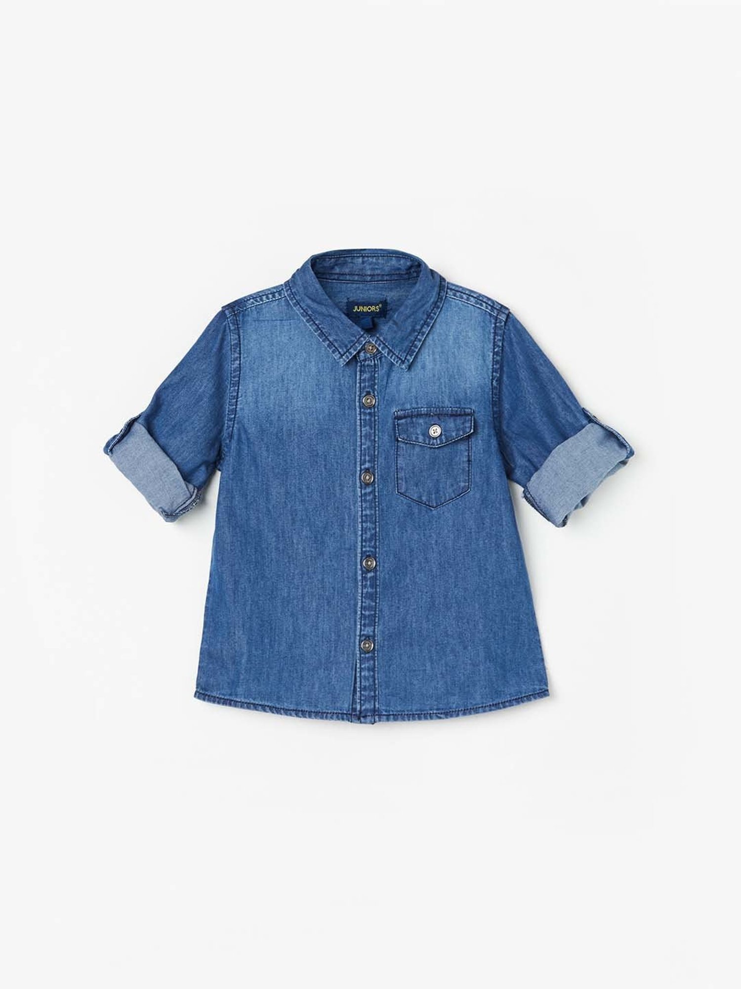 Juniors by Lifestyle Blue Cotton Printed Full Sleeves Shirt