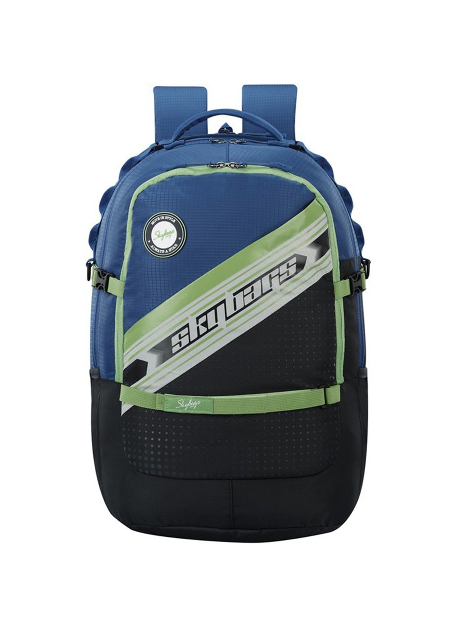 Skybags Campus Plus 33 Ltrs Blue & Black Medium Laptop Backpack with Rain Cover