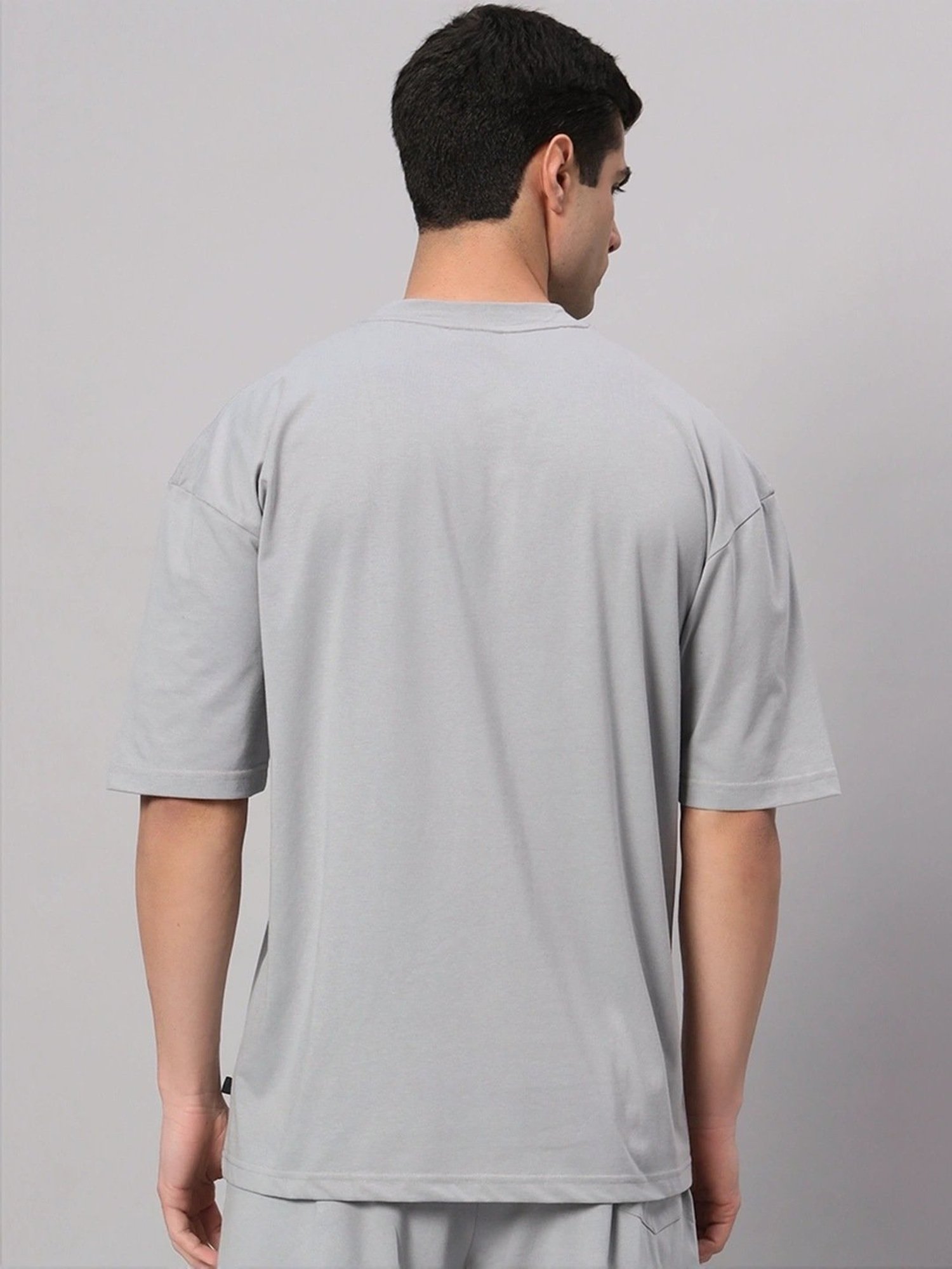 Griffel Grey Cotton Loose Fit T-Shirt