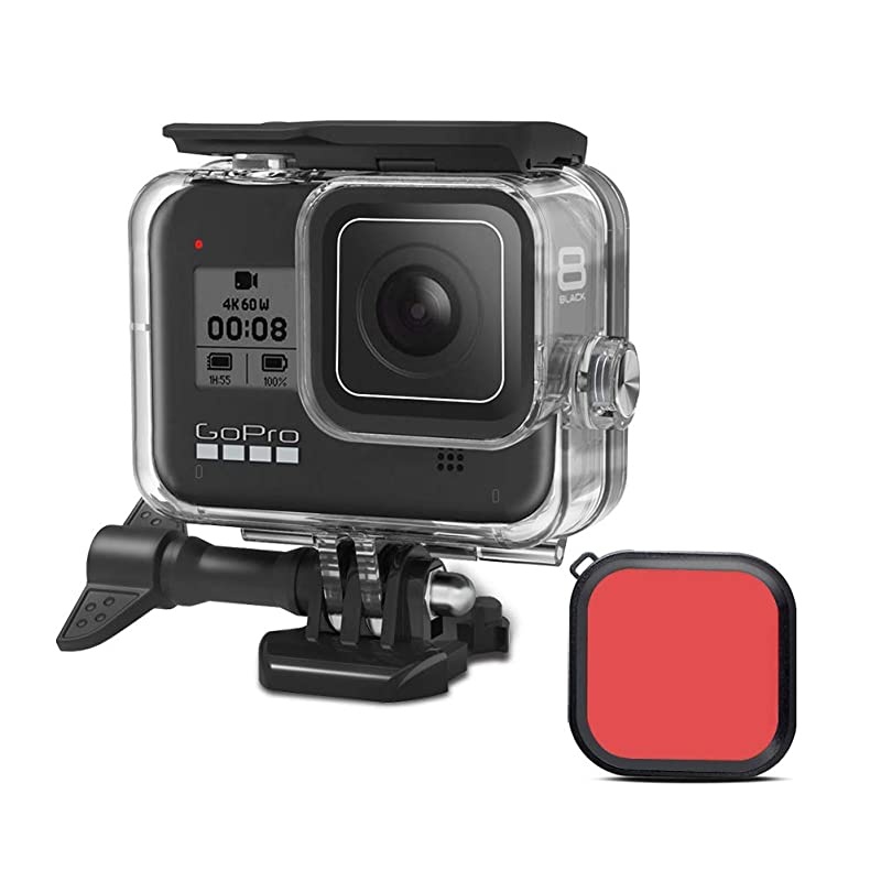 Waterproof Housing Case for GoPro Hero 7 White/Silver,Protective 45m Underwater Dive Case Shell with Replaceable Touch Back Cover for GoPro Camera Accessories