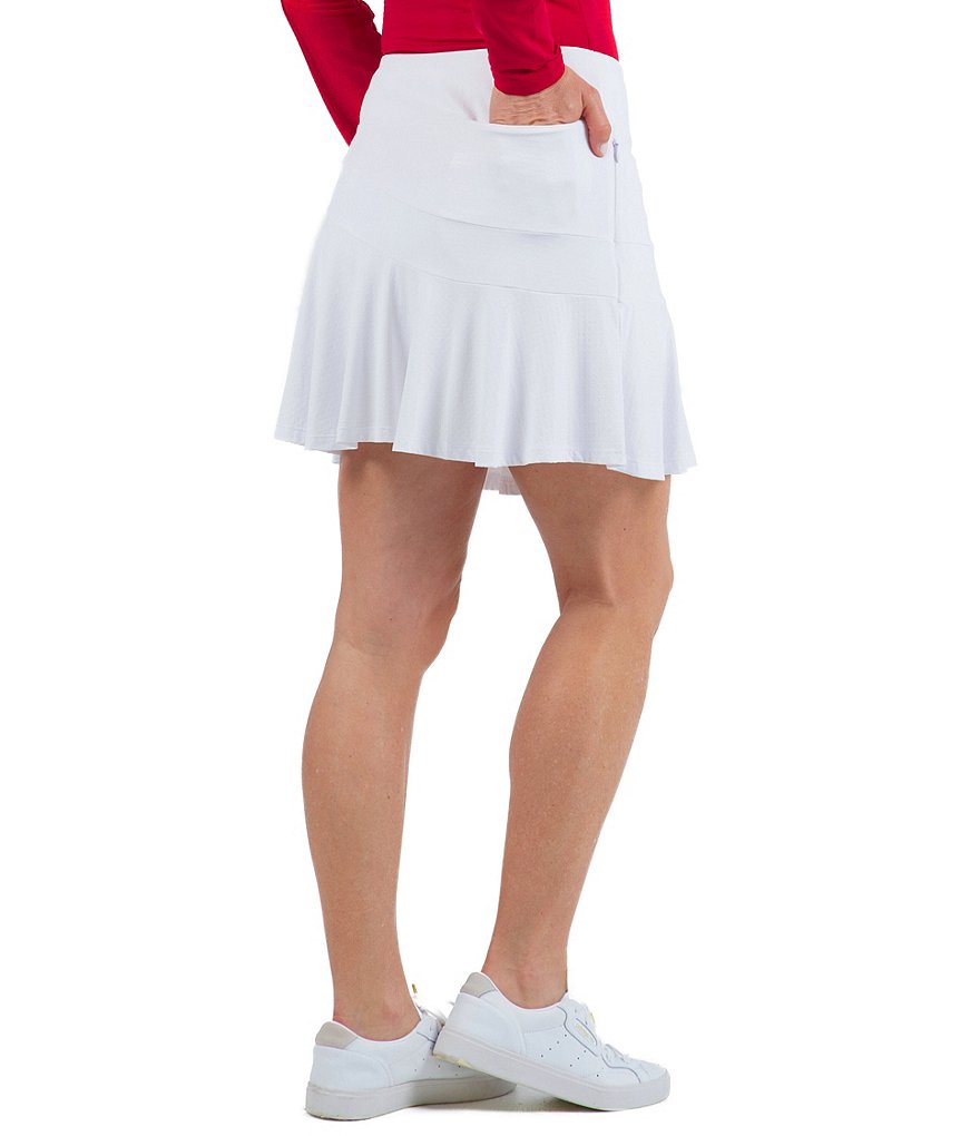 IBKUL Essential Knit Solid Flounce Pull-On Skort