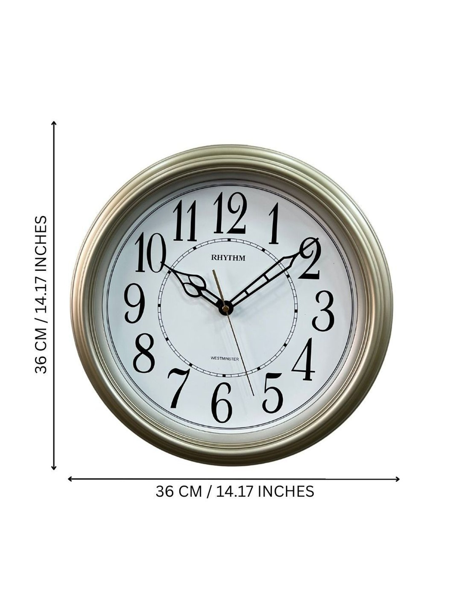 Braun Black Classic Large Analog Wall Clock With Silent Sweep Movement