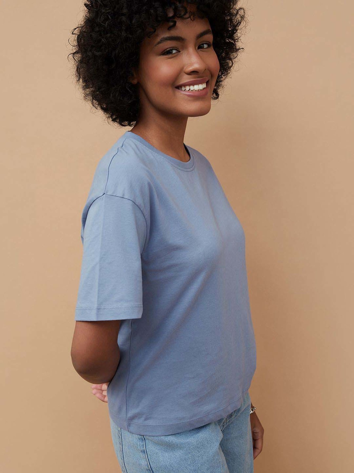 Fame Forever by Lifestyle Blue Cotton Plain T-Shirt