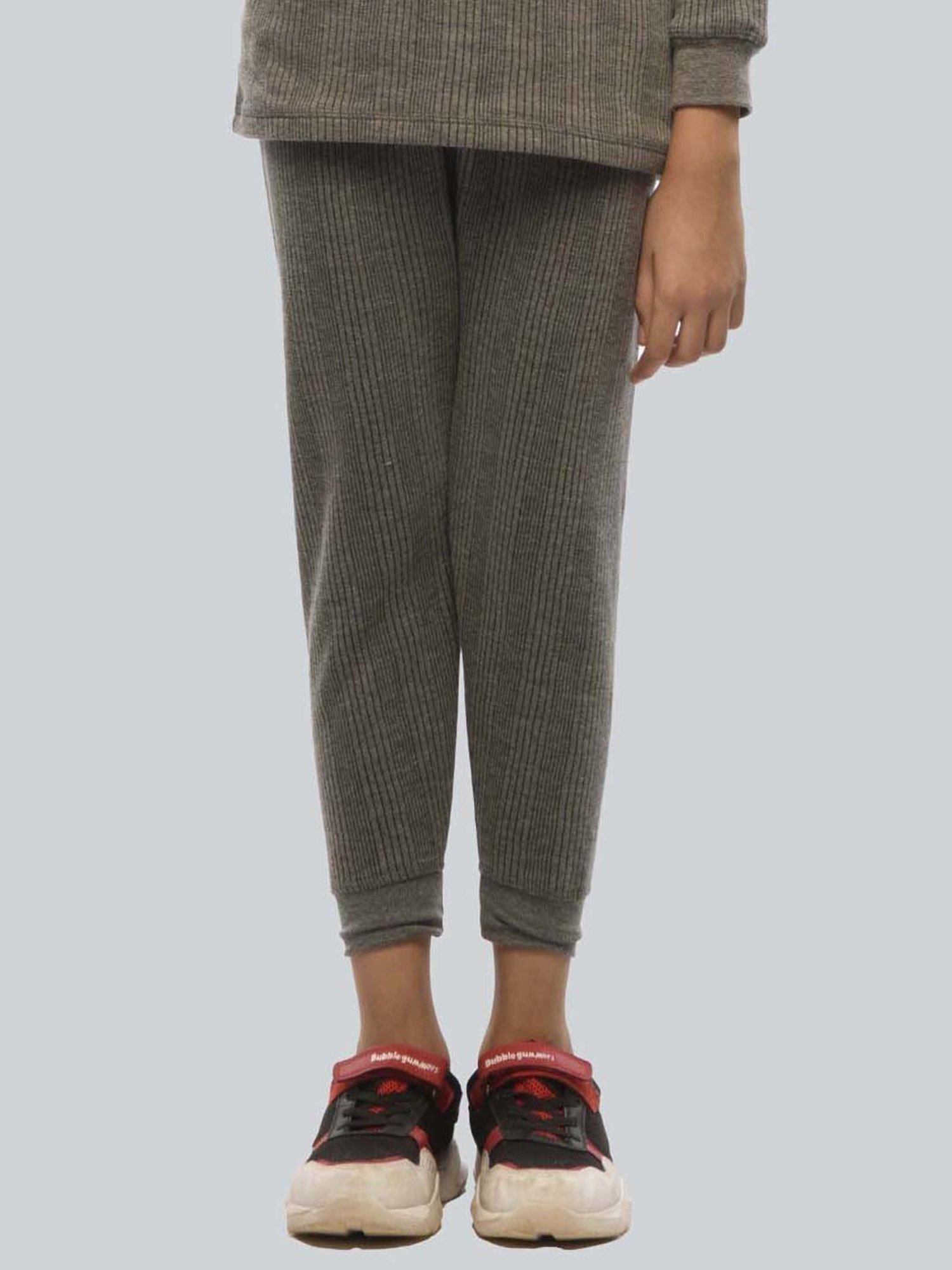 LUX Inferno Boys Grey & White Skinny Fit Thermal Pants (Pack of 2)
