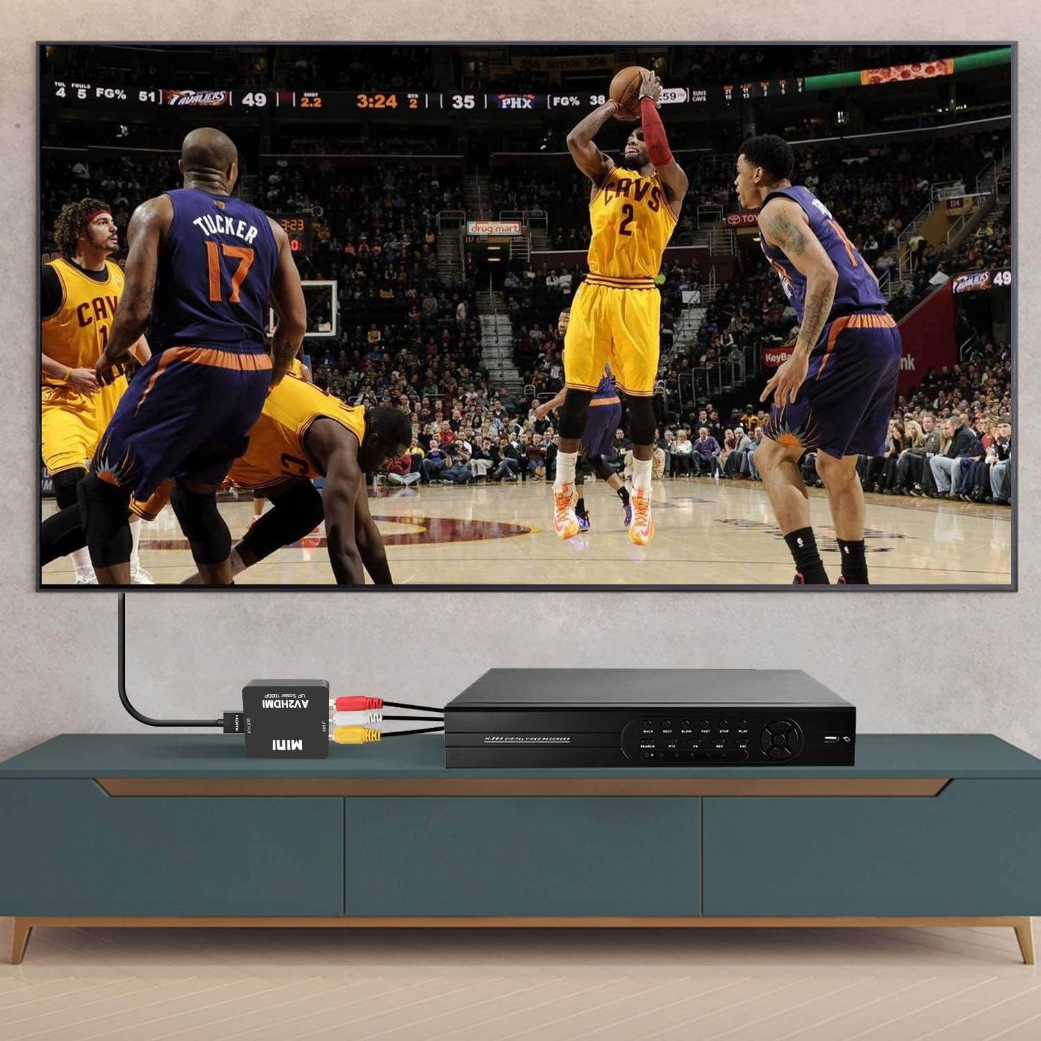 RCA to HDMI AV to HDMI Converter DIGITNOW 1080P Mini RCA Composite CVBS AV to HDMI Video Audio Converter Adapter Supporting PAL/NTSC for PC/ Laptop /Xbox /PS4 /TV /STB /VHS /VCR /Blue-Ray