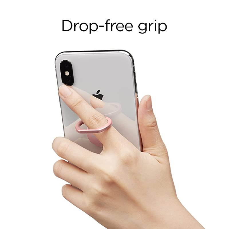 Style Ring 360 Cell Phone RingPhone GripStandHolder for All Phones and Tablets Compatible with Magnetic Car Mount Rose Gold