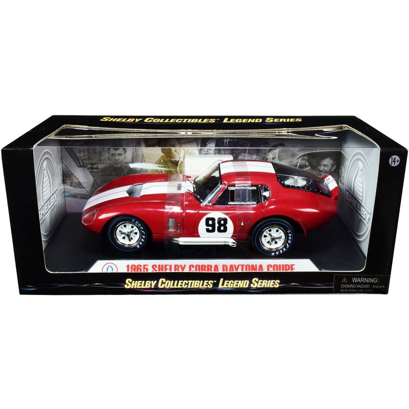 1965 Shelby Cobra Daytona Coupe #98 Red with White Stripes 1/18 Diecast Model Car by Shelby Collectibles