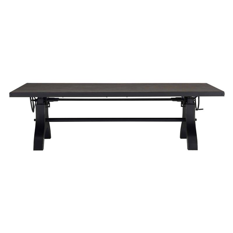 96" Genuine Crank Height Adjustable Rectangle Dining and Conference Table Black - Modway