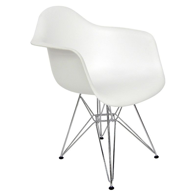 Set of 2 AEON Dijon Armchair White with Chrome Legs