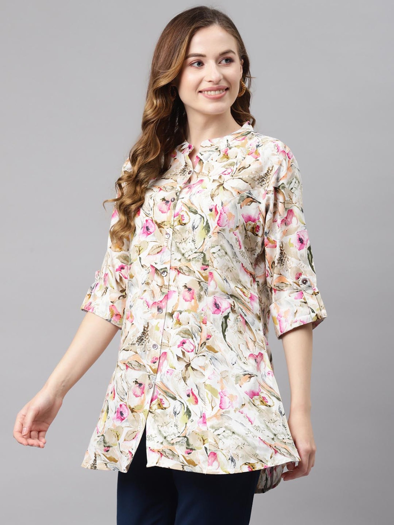 Divena Multicolor Printed A-Line Tunic