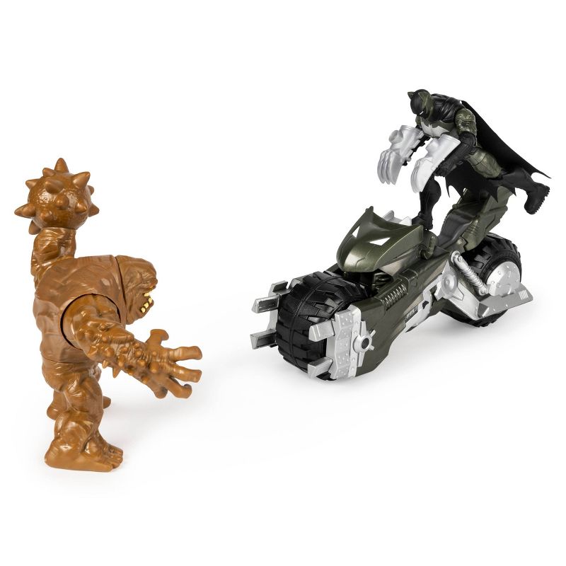 Batman Batcycle Vehicle with Exclusive Batman and Clayface 4" Action Figures