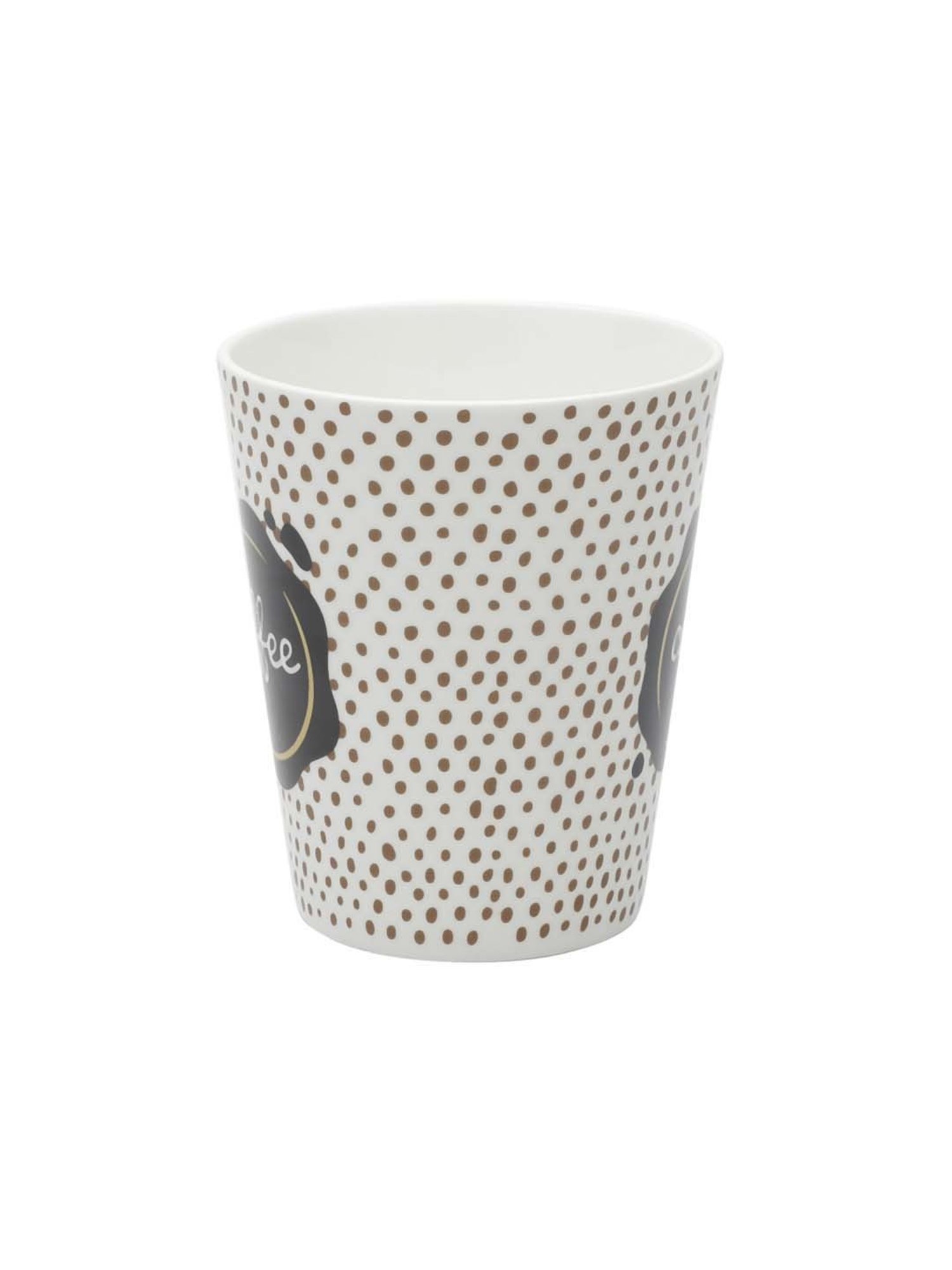 JCPL White & Black Ceramic 9.4 cm Milk Mug (0.33 L) - Set of 2