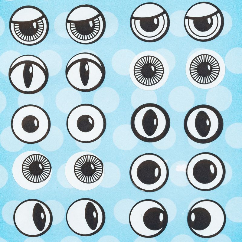Ready 2 Learn Creative Sticker Roll - Eyes - Black and White - 2,000 Self-Adhesive Stickers