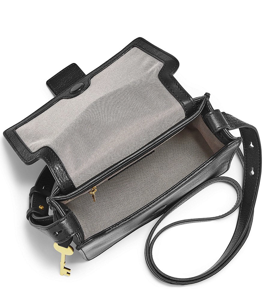 Fossil Wiley Buckle Leather Snap Crossbody Bag