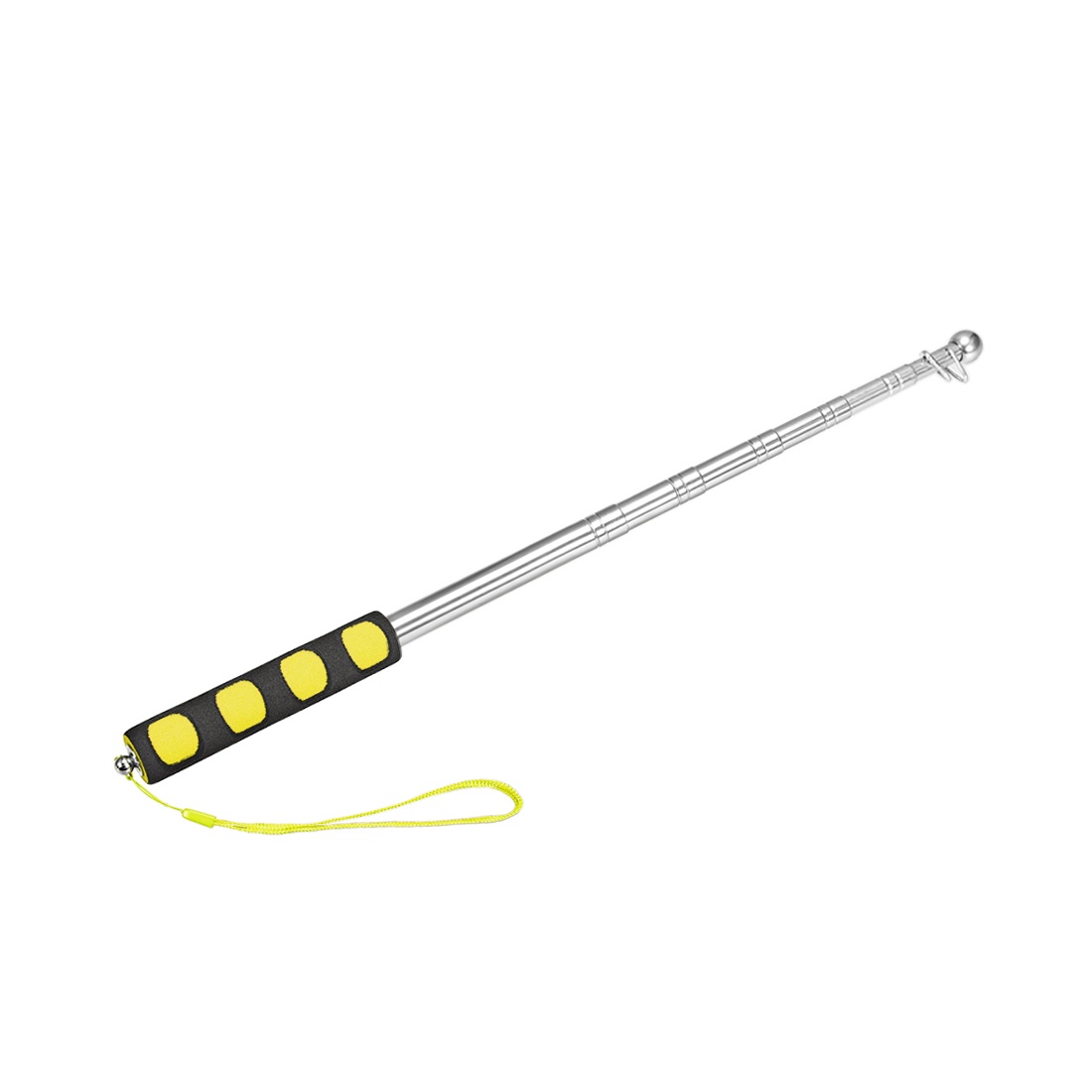 3.28ft/1m Telescopic Handheld Flagpoles Stainless Steel Telescopic Guide Flag Pole Sponge Handle Teaching Pointer for Tour Guides and Teachers Yellow
