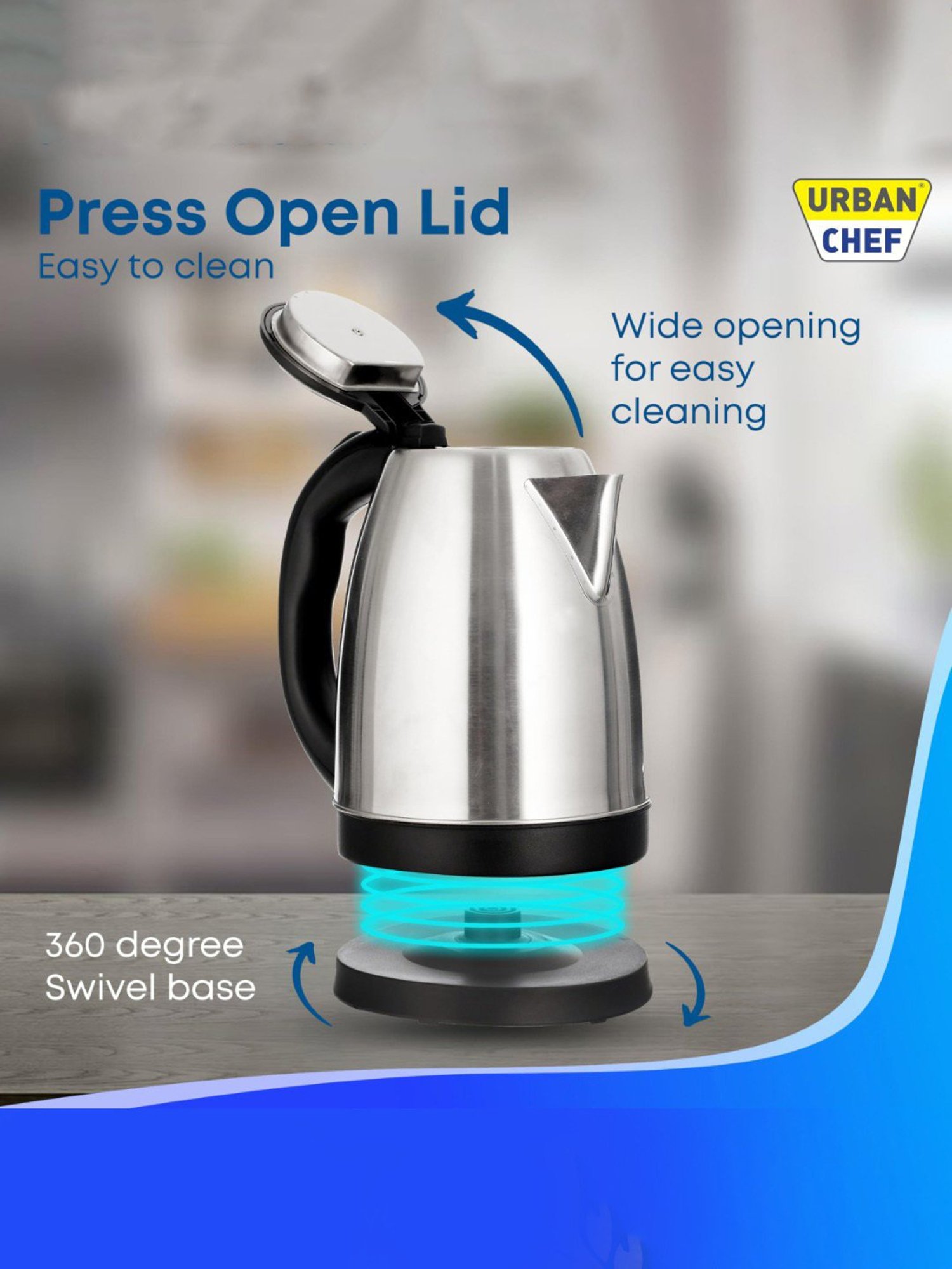 Pigeon by Stovekraft Swift Multi Cook Kettle 1.5L (Blue)