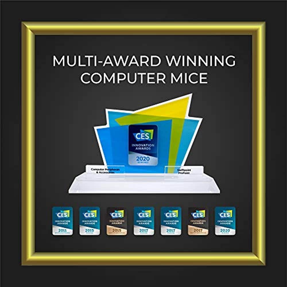 Swiftpoint Z Gaming Mouse, Voted Gaming Innovation of The Year. Tilt, Pivot, Click Softer/Harder to Experience unprecedented intuitive Control in MMO, FPS, RPG, MOBA, or Flying/Driving Games