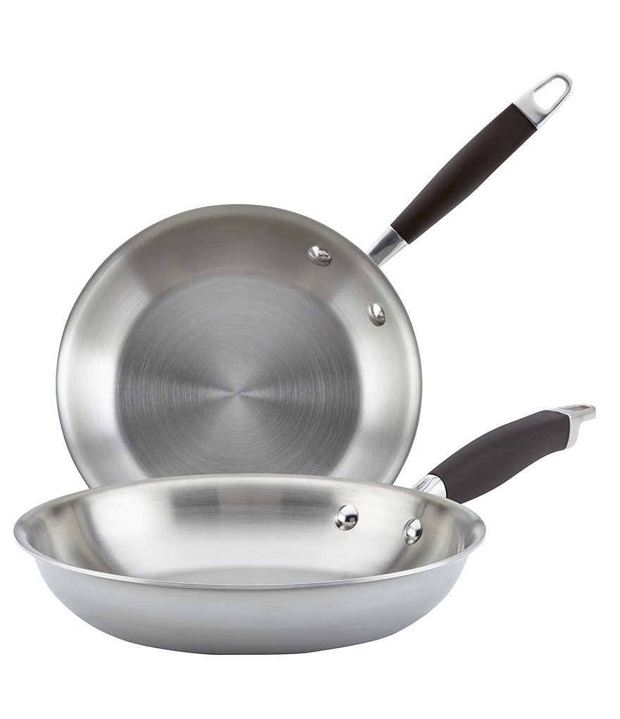 Anolon Tri-Ply Onyx Stainless Steel Nonstick French Skillet Twin Pack
