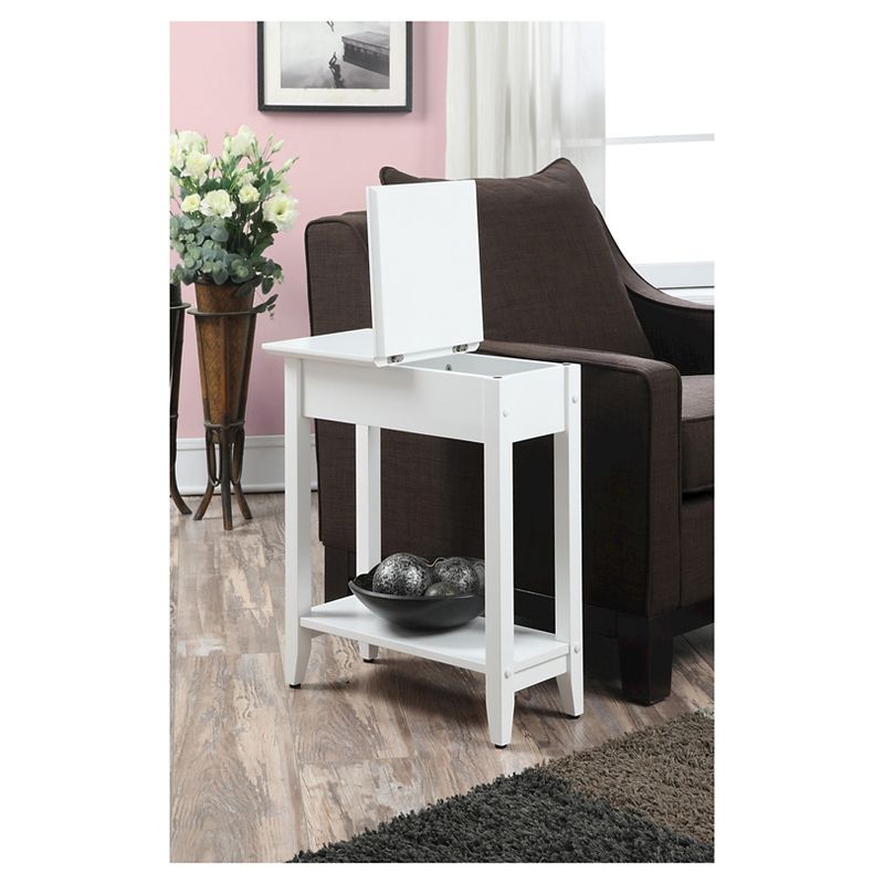 American Heritage Flip Top End Table White - Breighton Home