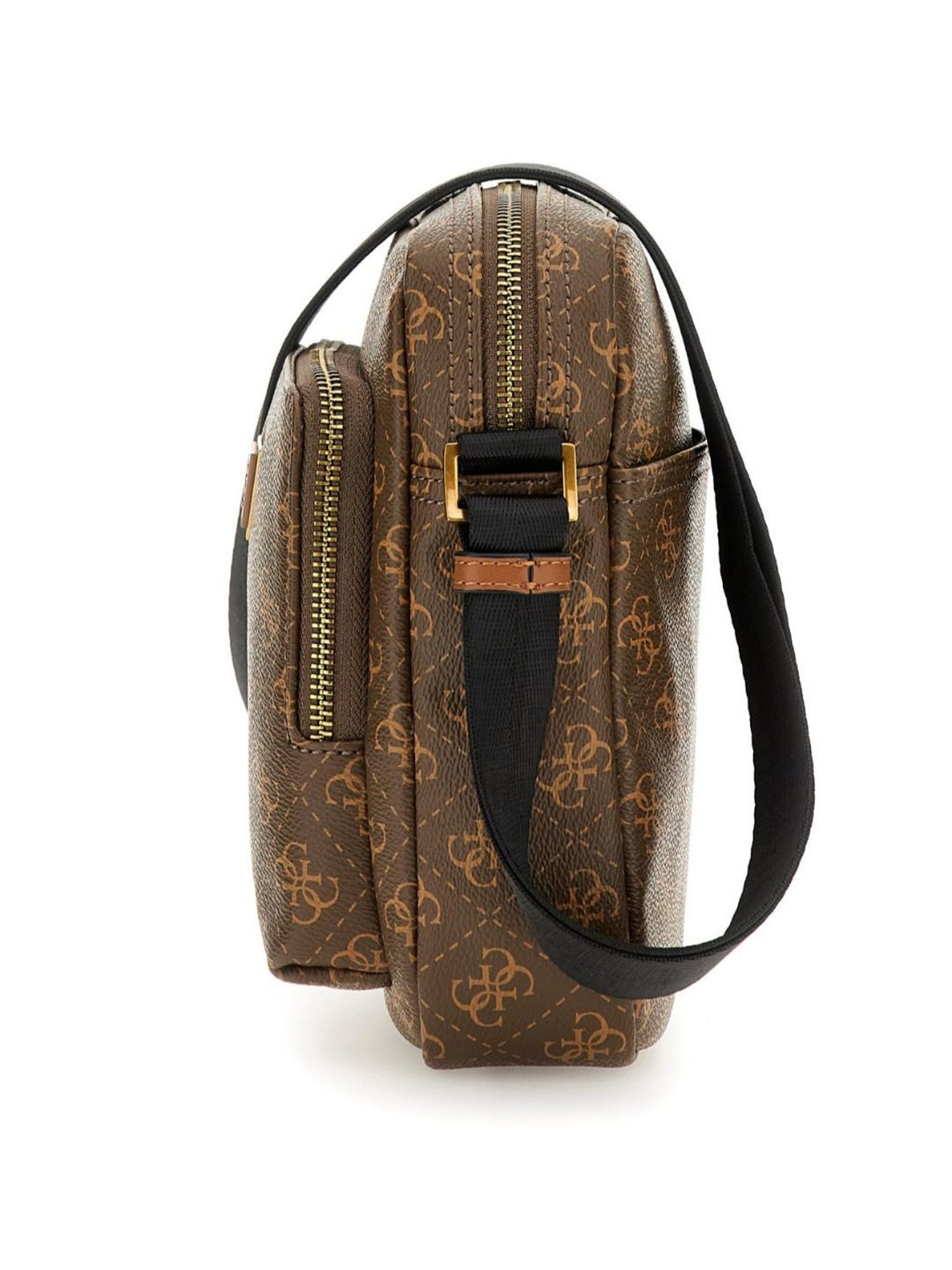 HiLEDER Brown Textured Small Leather 12 inch Cross Body Bag