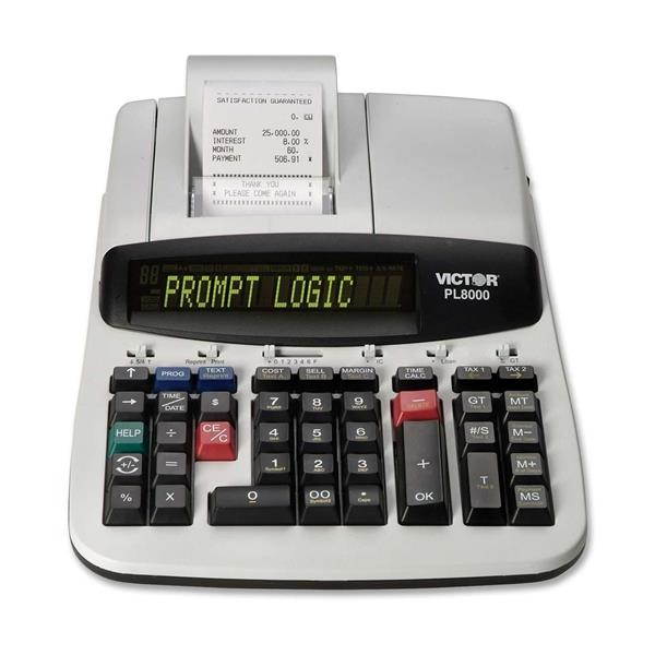 Victor PL8000 One-Color Prompt Logic Printing Calculator Black Print 8 Lines/Sec