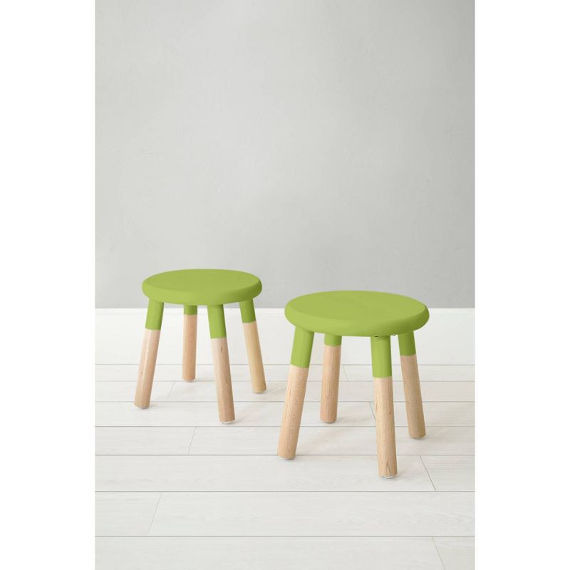 Set of 2 Peewee Wood Veneer Kids' Chairs Maple/Green - Nico & Yeye