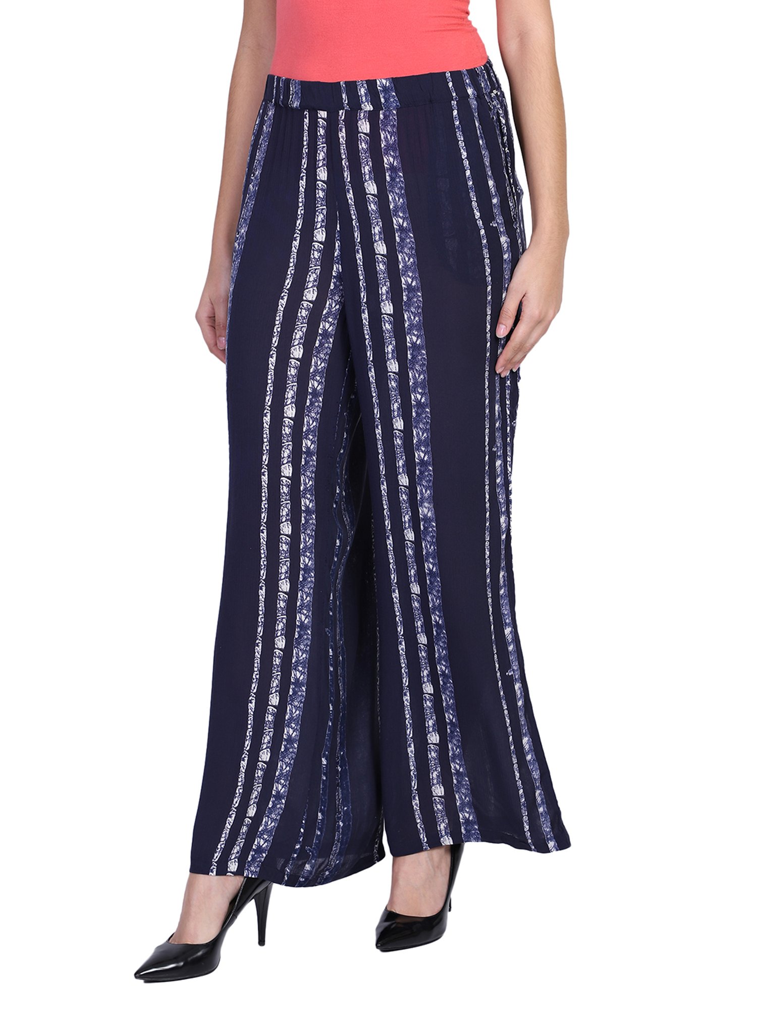 Aditi Wasan Blue Regular Fit Elasticated Pants
