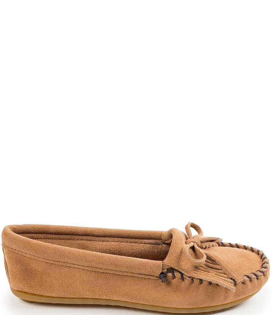 Minnetonka Kilty Suede Fringe Moccasins