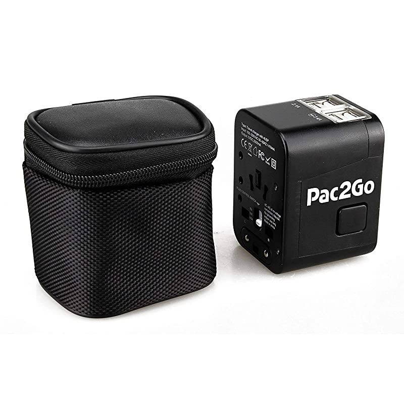 Universal Travel Adapter with Quad USB Charger AllinOne SurgeSpike Protected Electrical Plug with Fast Charging USB Ports International Power Socket Works in 192 Countries 4XUSBA