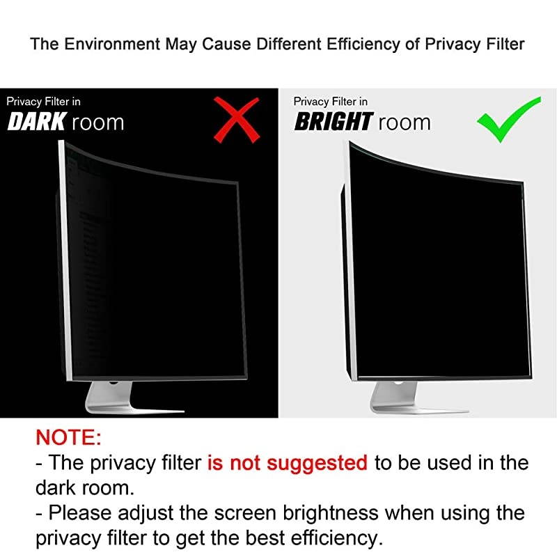 20 Inch (Diagonally Measured) Computer Privacy Screen Filter, [16:9 Aspect Ratio] for Widescreen Monitors Anti-Glare - Anti-Scratch Screen Protector - (WxH:443mmx250mm)