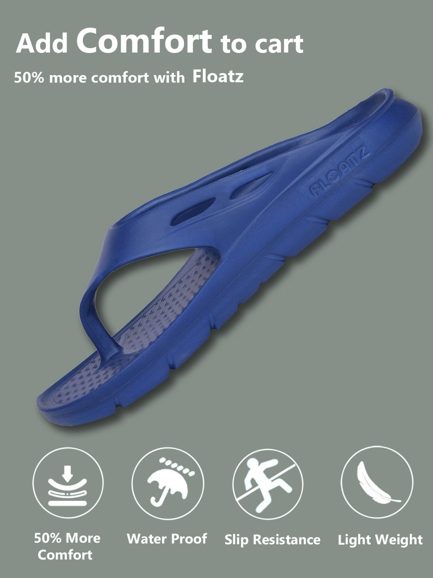 Floatz by Bata Men's Blue Flip Flops