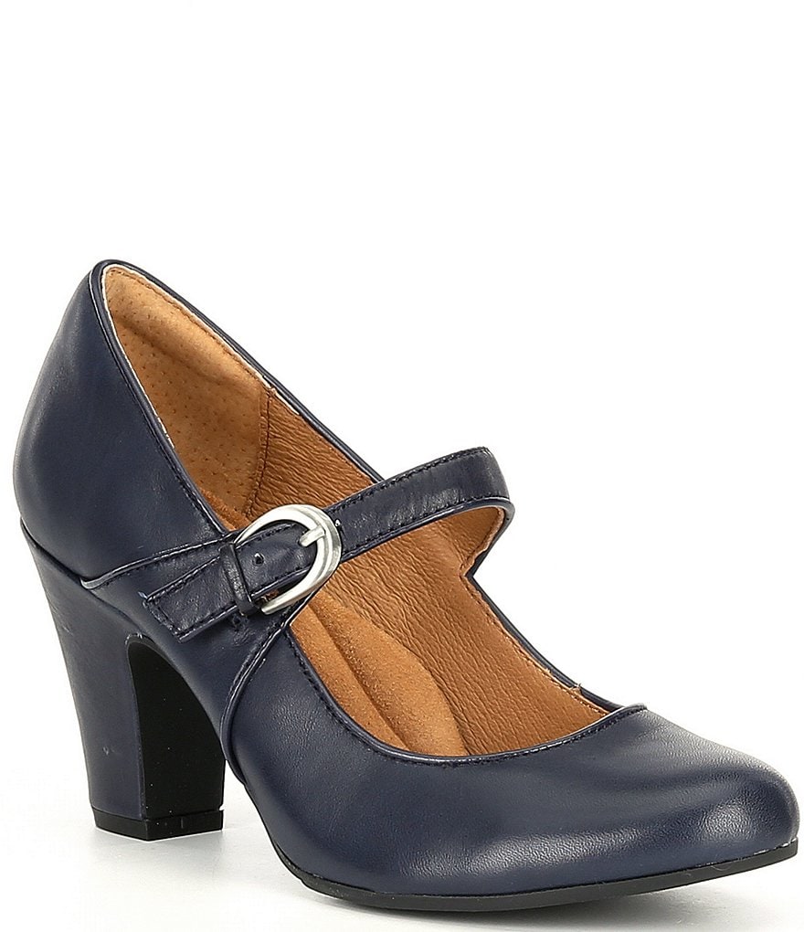 Deltan Tessa Croc-Embossed T-Strap Block Heel Pumps