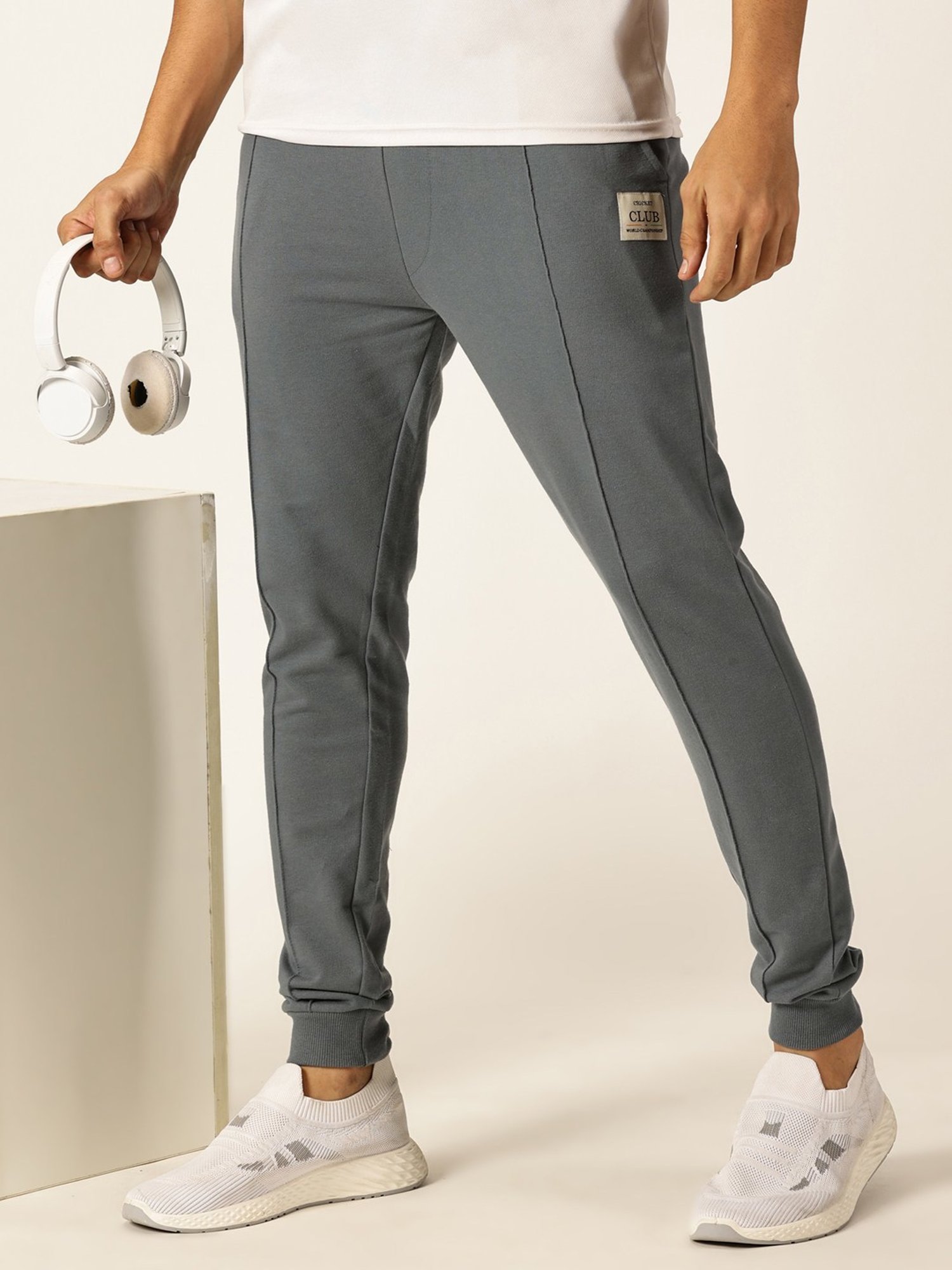 Thomas Scott Grey Straight Fit Texture Joggers