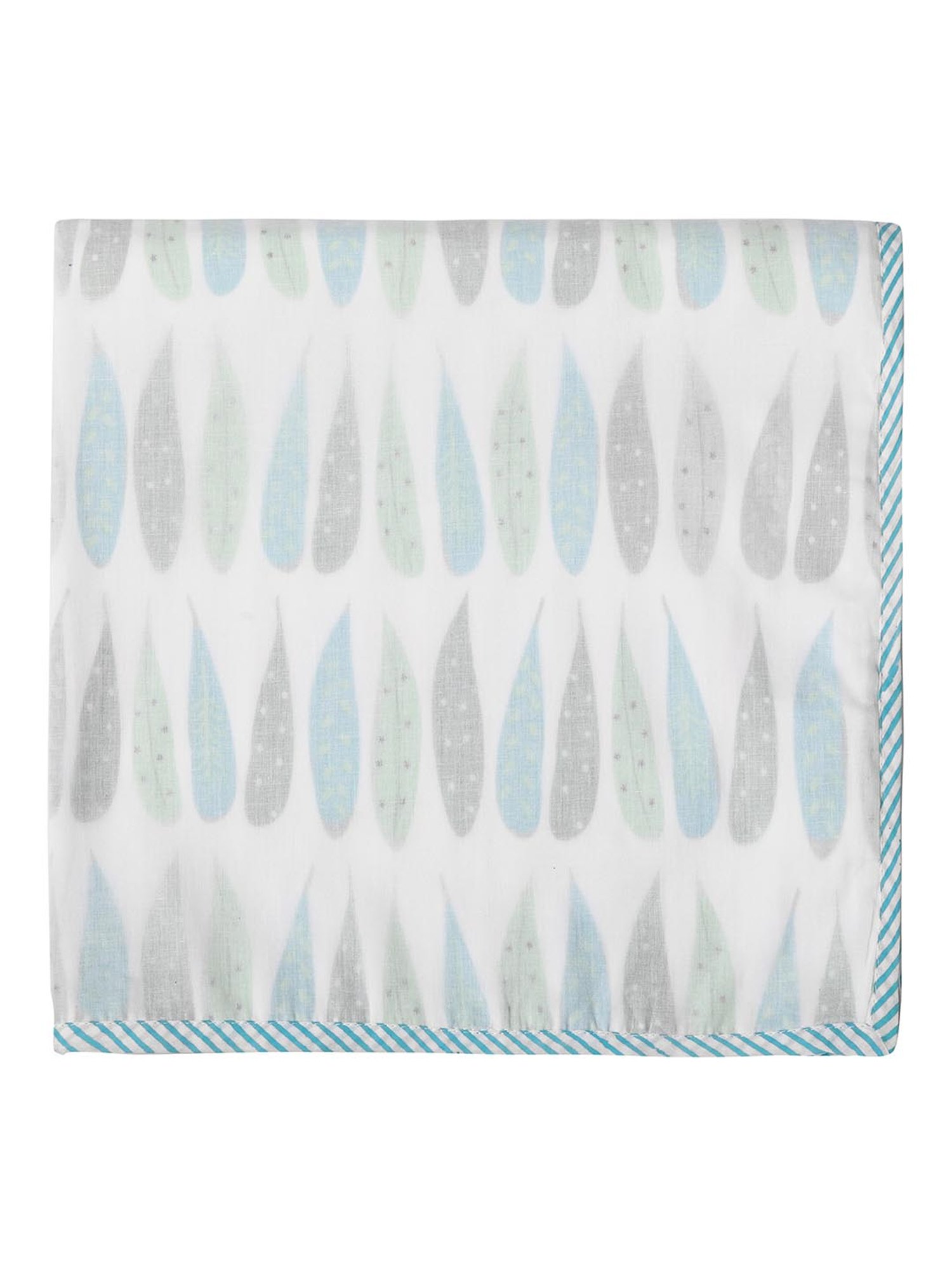 Nigh Nigh Foliage White & Green Cotton 70 TC Infants Dohar - Set of 1