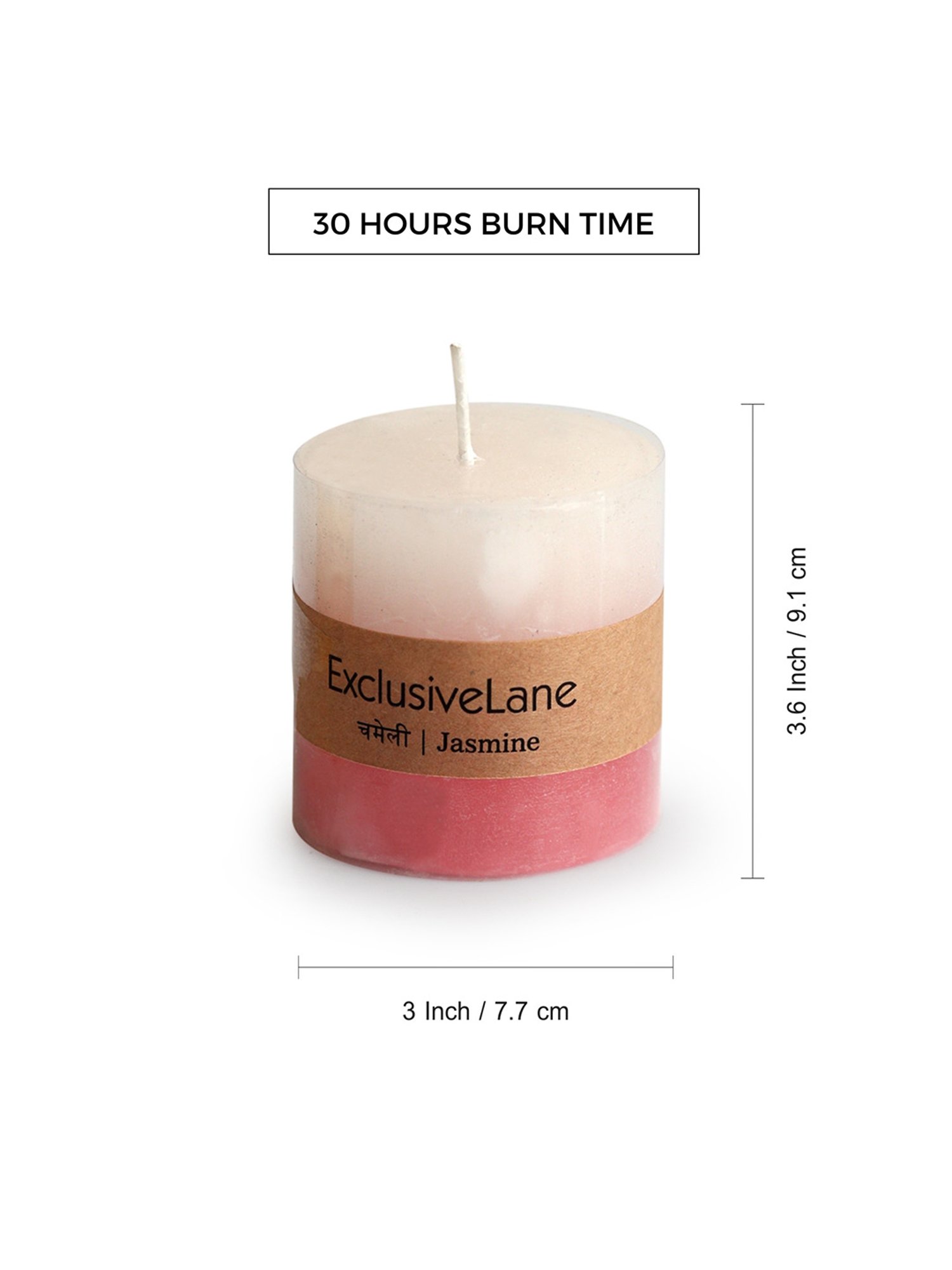 ExclusiveLane Jasmine Pink & White Soy Wax Pillar Scented Candles