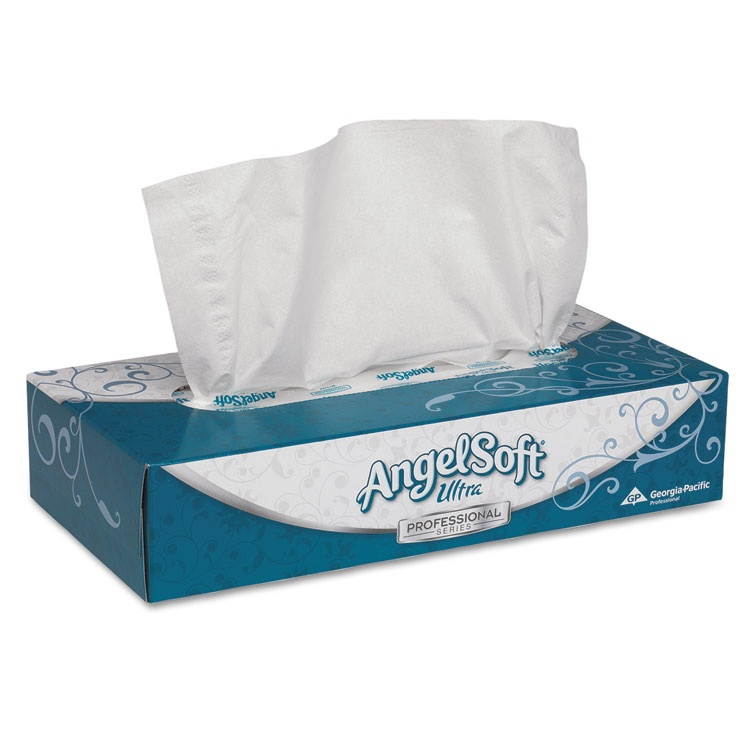 Georgia Pacific 48560 Angel Soft ps Ultra Premium Facial Tissue, White, 7.4" x 8.8",125/Box, 30/Carton