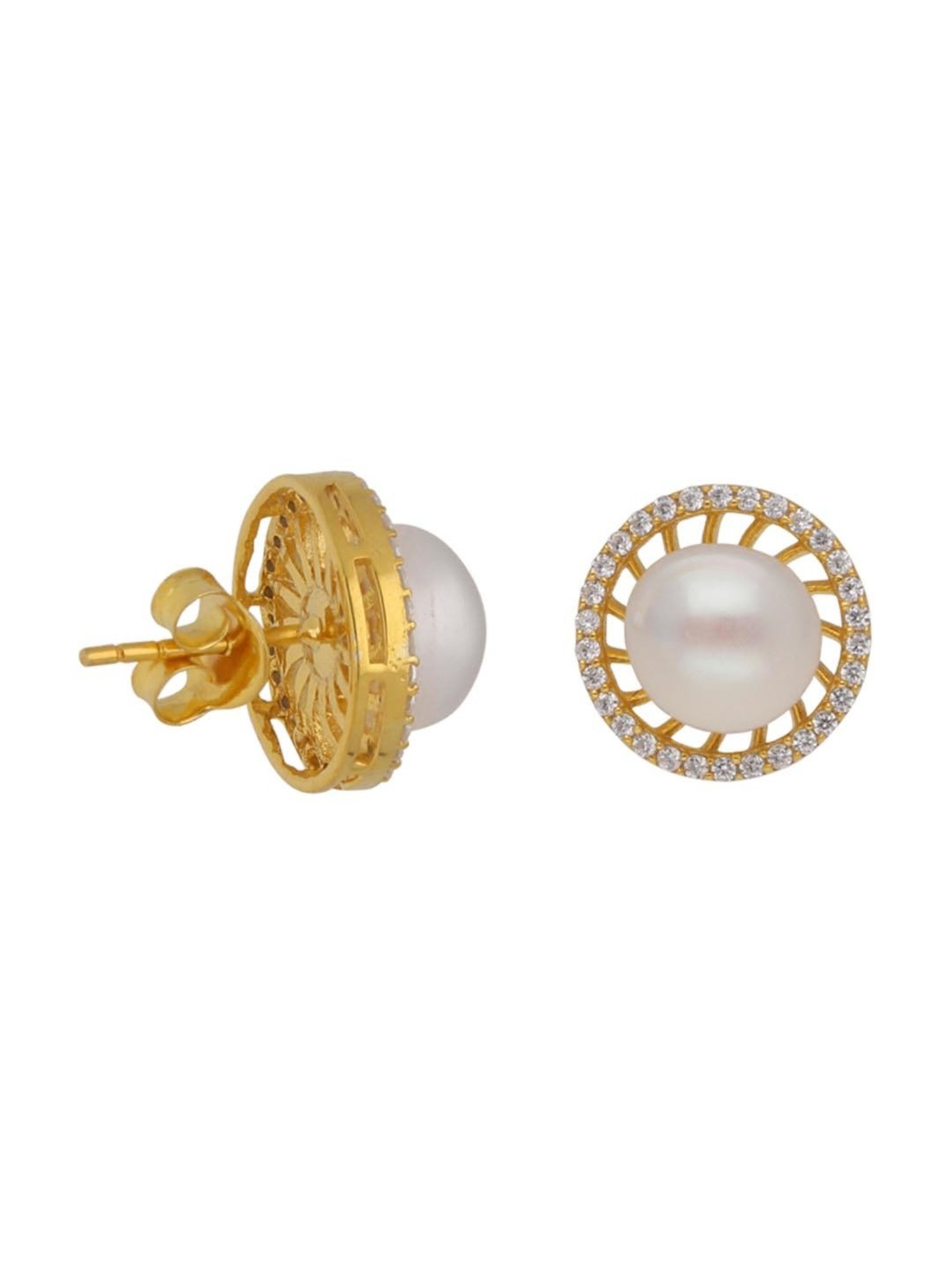 Sri Jagdamba Pearls 92.5 Sterling Silver Earrings for Women