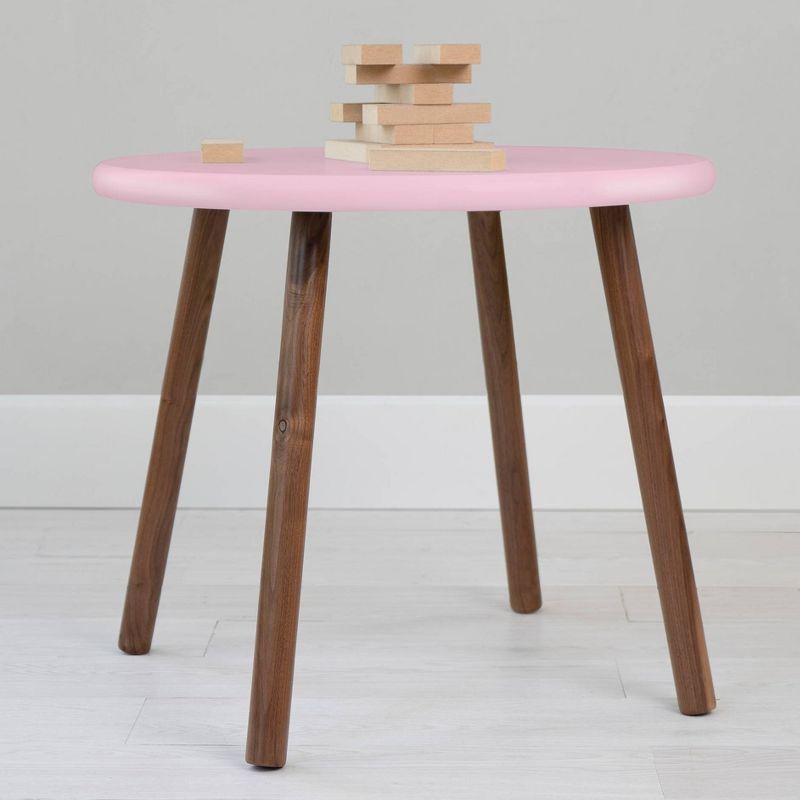 30" Peewee Round Kids' Table Walnut/Pink - Nico & Yeye