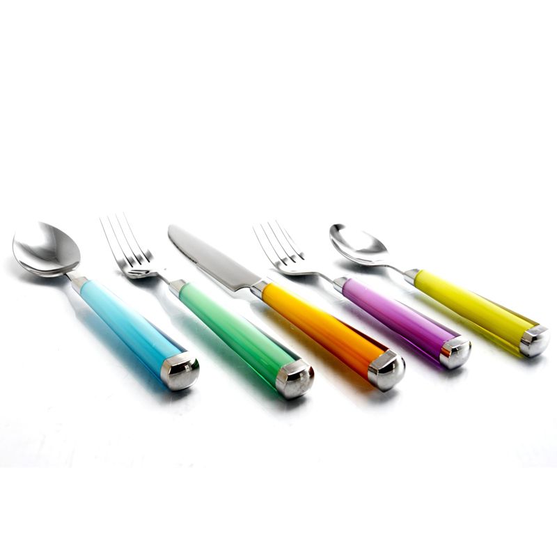 Gibson Home Pastel Extravaganza 20 Piece Stainless Steel Flatware Set