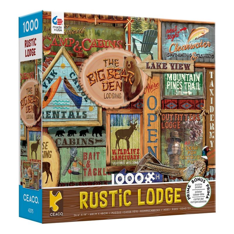 Ceaco Rustic Lodge: Rustic Signs Jigsaw Puzzle - 1000pc