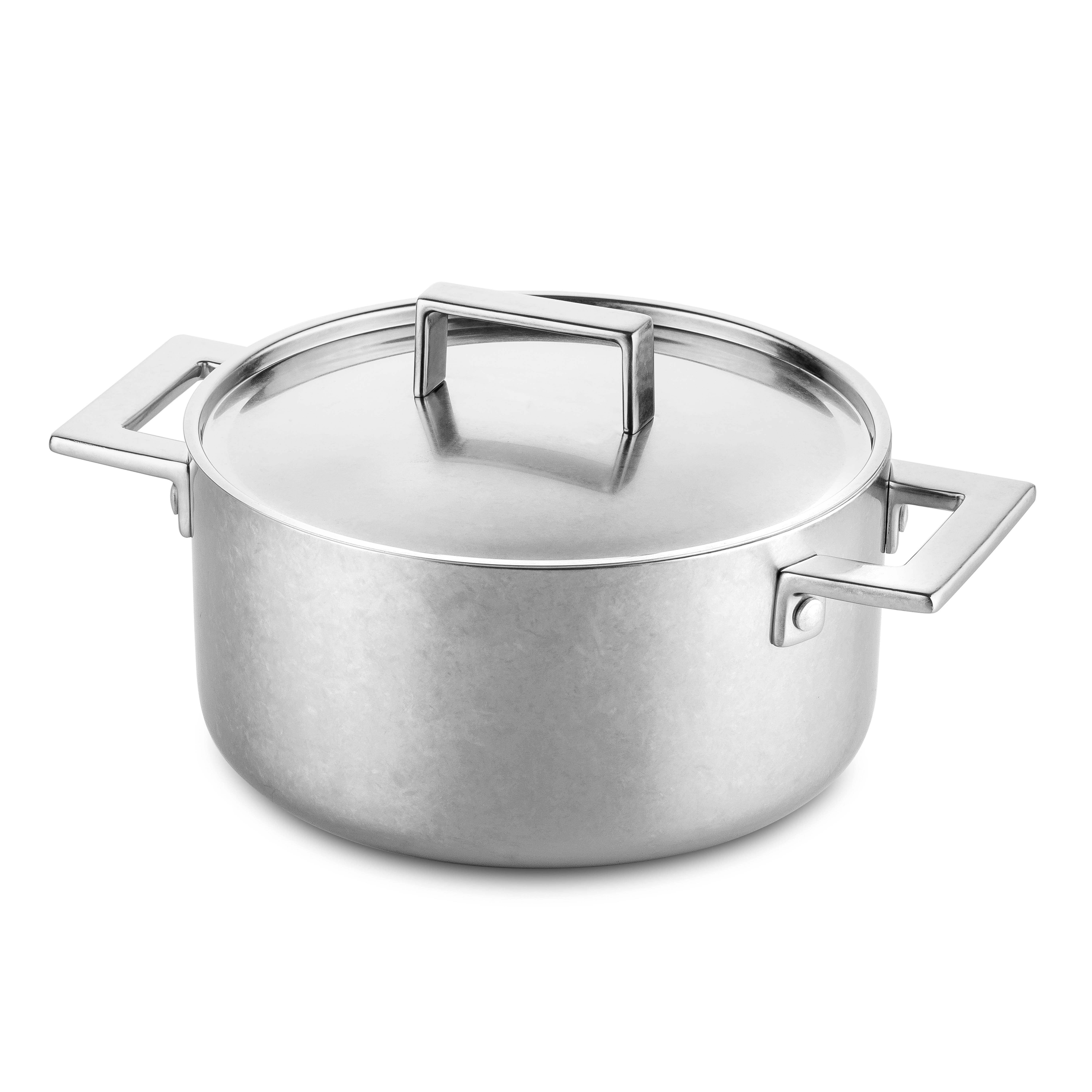 CASSEROLE 2 HAND. WITH LID CM.24 ATT.PEWTER