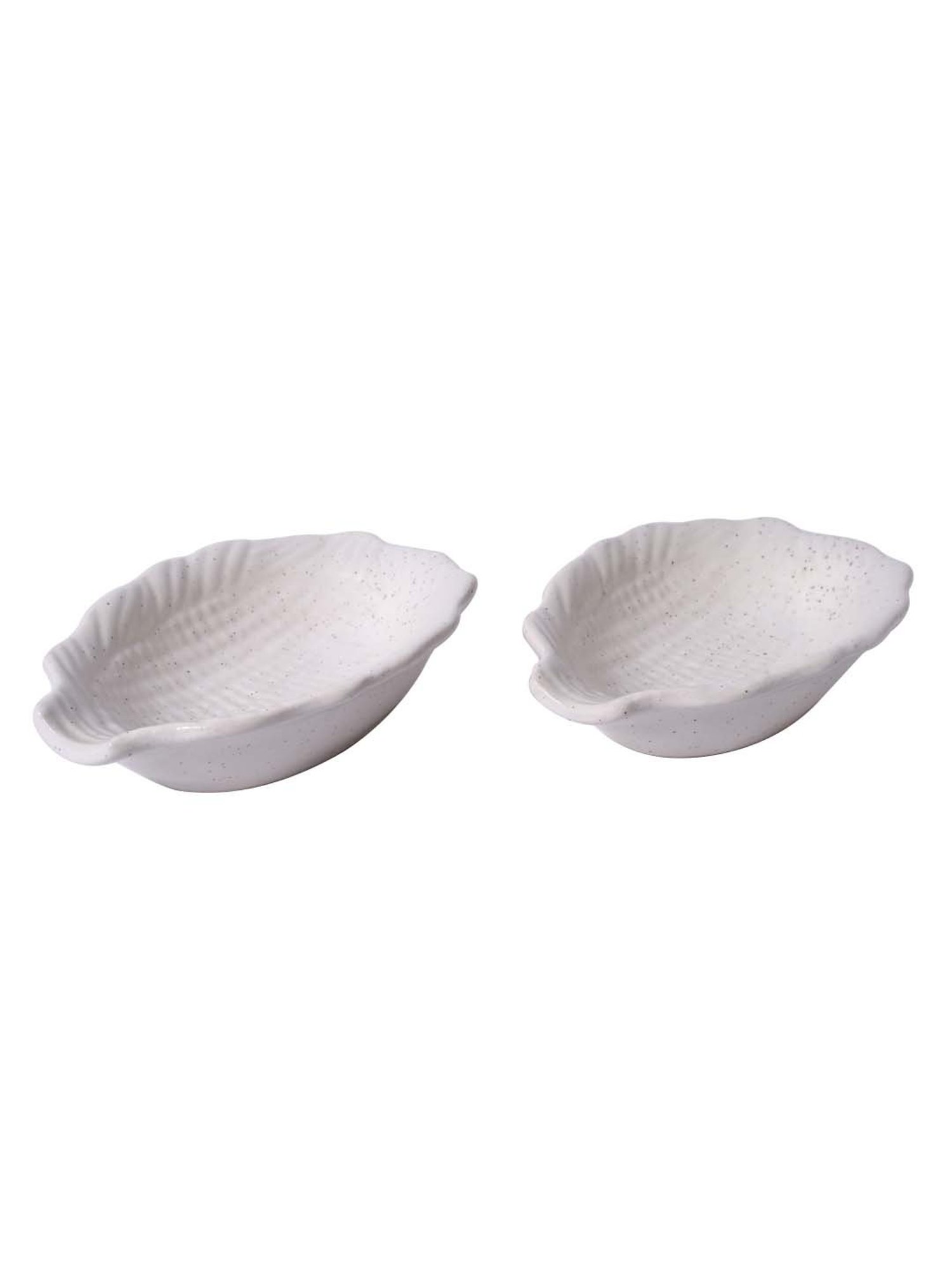 Unravel India White Ceramic Serving Platter - Set of 2