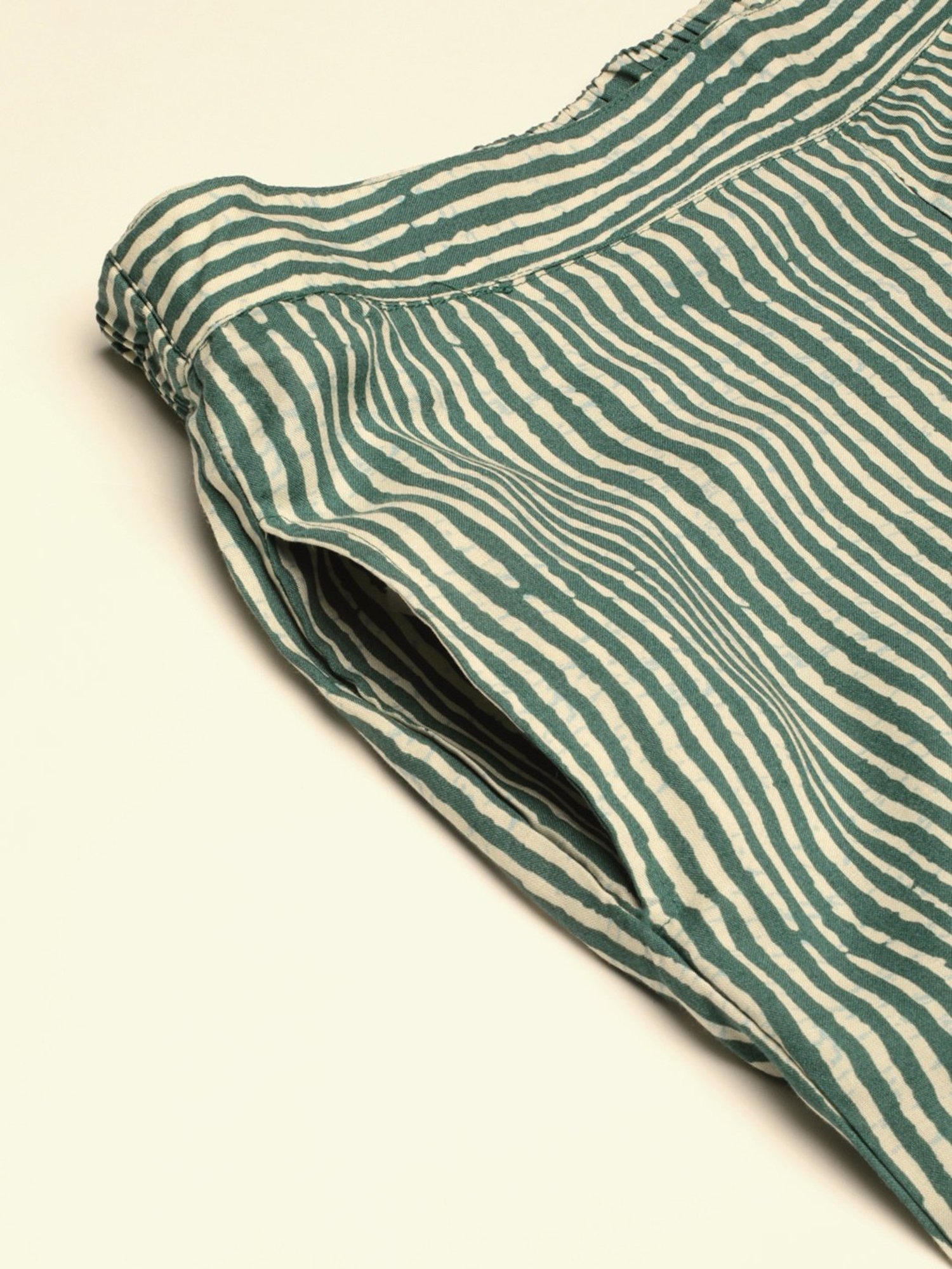 Amukti Green Striped Pants