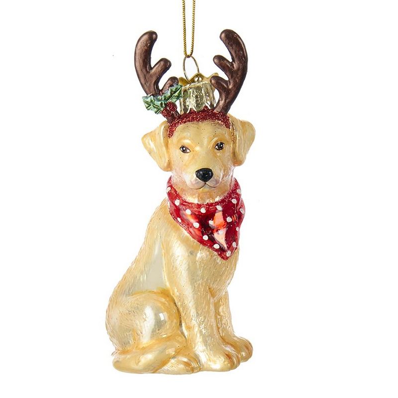Noble Gems 4.0" Yellow Wla Retriever Antlers Antlers  -  Tree Ornaments