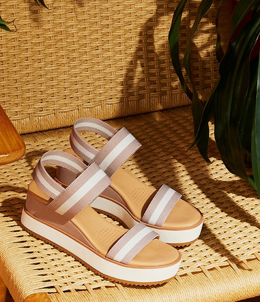 CC Corso Como Edsei Two-Tone Elastic Wedge Sandals