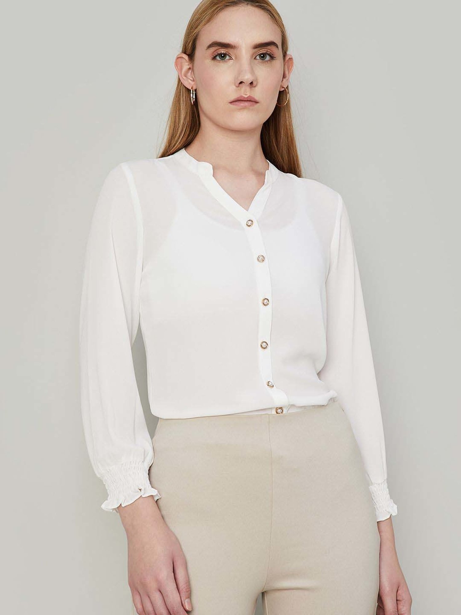 Code by Lifestyle White Regular Fit Top