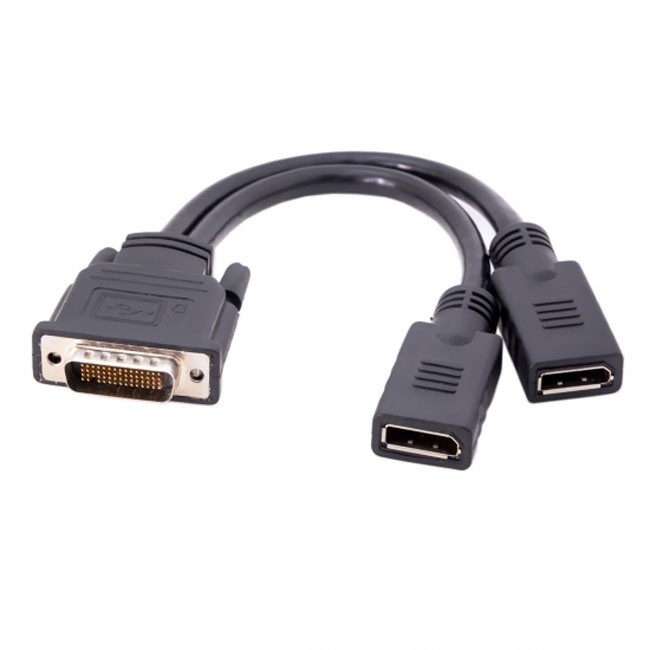 Jimier DMS-59Pin Male to Dual DP Displayport Female Splitter Extension Cable for PC Graphics Card DB-027