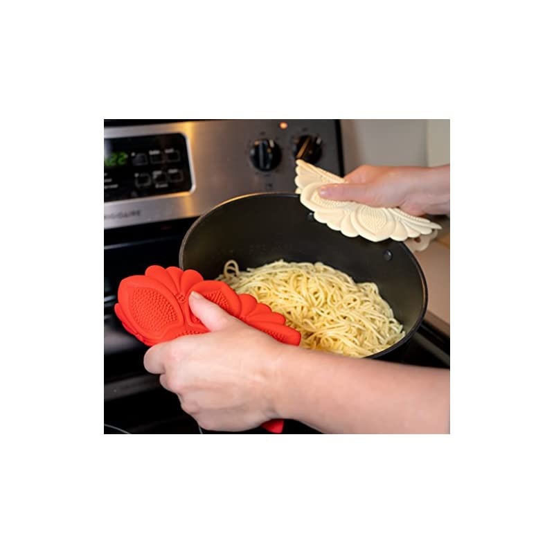 Red Silicone No-Slip Grip Hot Pad and Trivet
